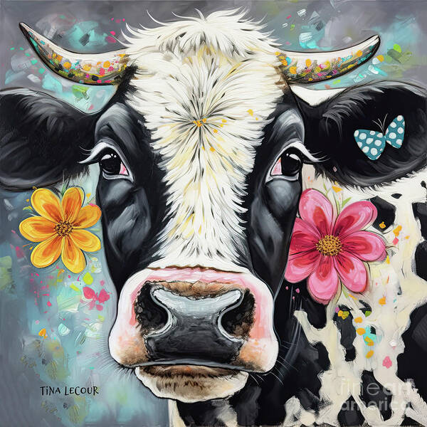 Cow Art Print featuring the painting Sweet Nellie by Tina LeCour
