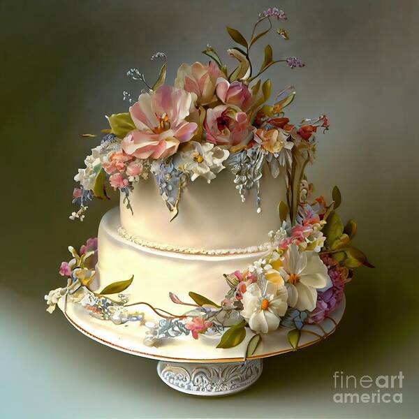 Fancy Cake Art Print featuring the painting Sweetness and Light VIII by Mindy Sommers