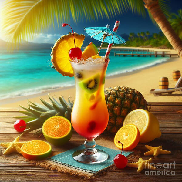 Vacation Art Print featuring the digital art Taking A Vacation by Carol Jackson