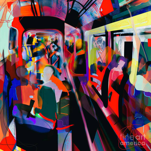 Colorful Art Print featuring the painting The Commute Art Print by Crystal Stagg