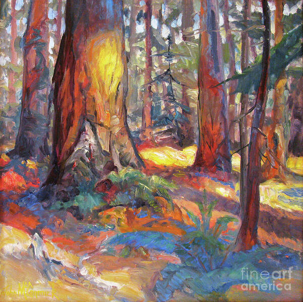 Redwood Forest Art Print featuring the painting The Grove of the Old Trees by John McCormick