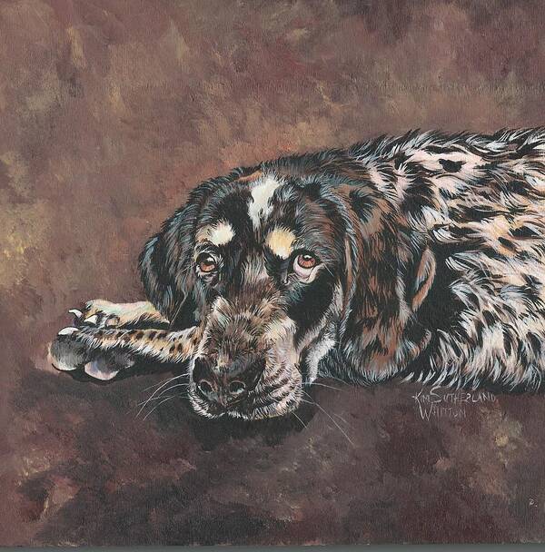 Hound Art Print featuring the painting The Long Run by Kim Whitton