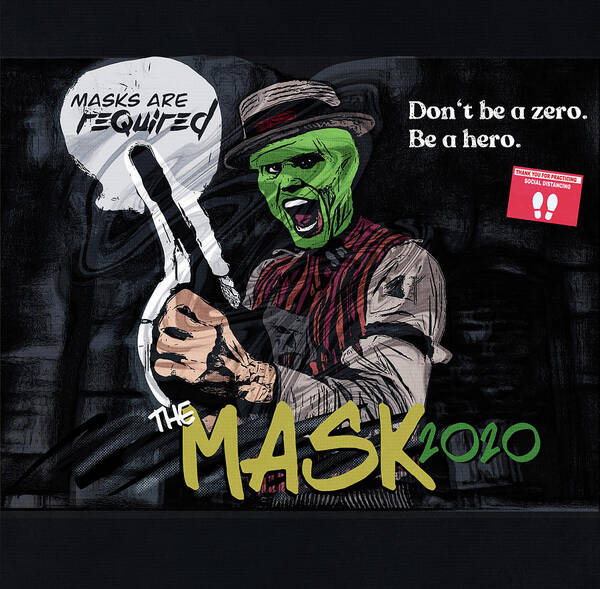 The Mask Art Print featuring the digital art The Mask 2020 by Christina Rick