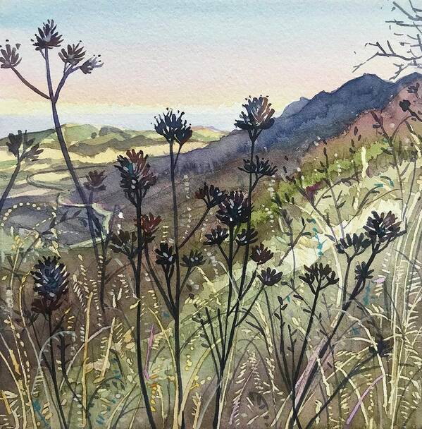 Topanga Art Print featuring the painting The Mishe Mockwa Trail Early Evening by Luisa Millicent
