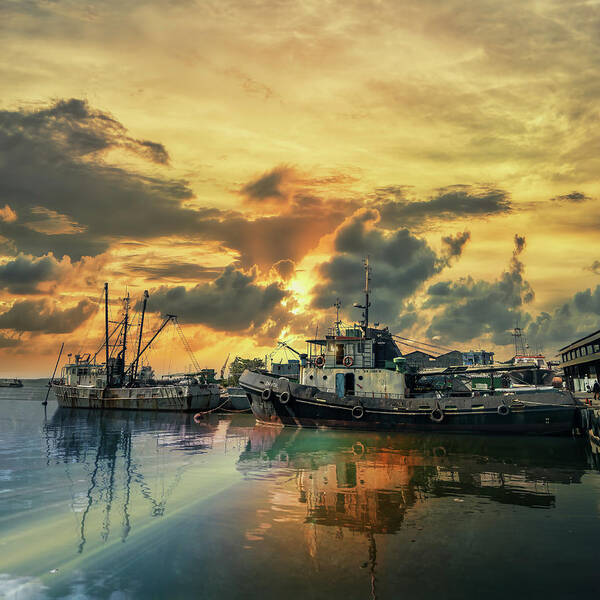 Cienfuegos Art Print featuring the photograph The seaport of Cienfuegos by Micah Offman