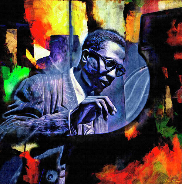 Thelonius Monk Art Print featuring the mixed media Blue Monk by Mal Bray