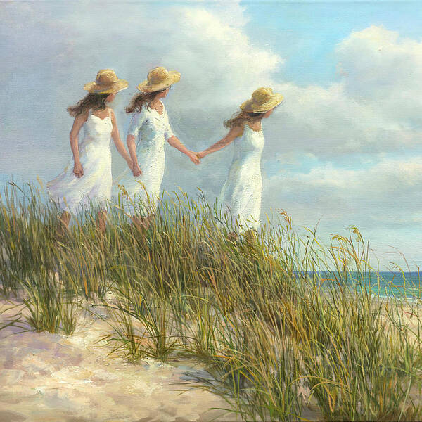 Three Sisters Art Print featuring the painting Three sisters by Laurie Snow Hein