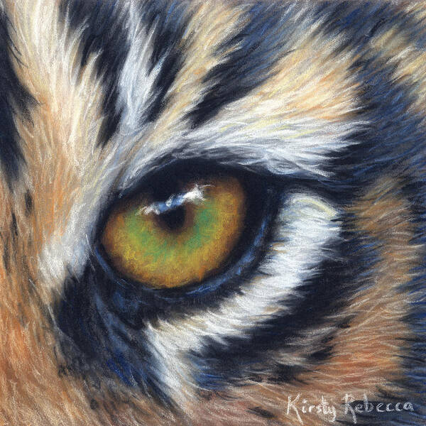  Art Print featuring the pastel Tiger Eye Study by Kirsty Rebecca