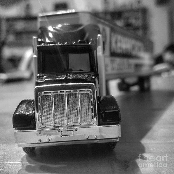 Black And White Art Print featuring the photograph Toy Truck by Kimberly Furey