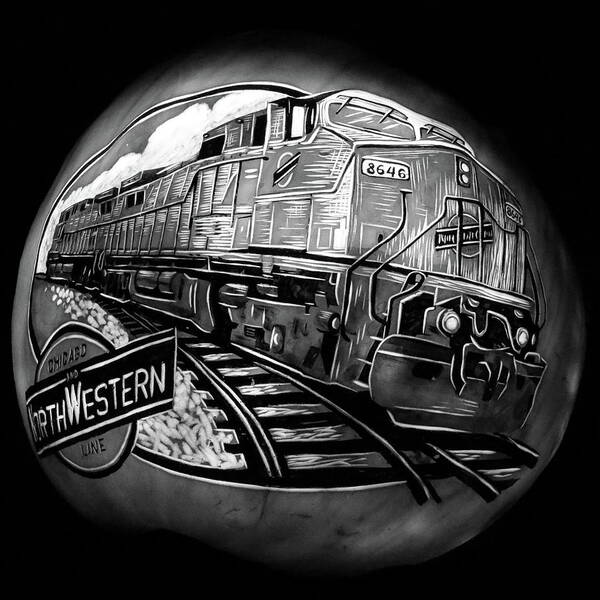 Train Art Print featuring the photograph Train BW by Stuart Manning