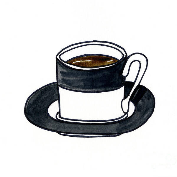 Turkish Coffee Two A Pen & Ink Watercolor Painting By Norma Appleton Art Print featuring the painting Turkish Coffee Two by Norma Appleton