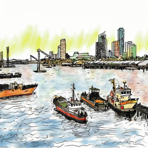 Victoria Harbor Art Print featuring the digital art Victoria Harbor by Robert Knight
