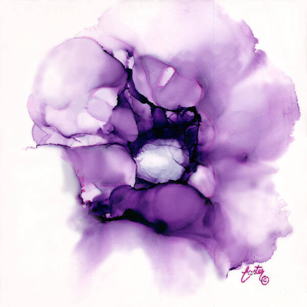 Violet Rose Art Print featuring the painting Violet Rose by Daniela Easter