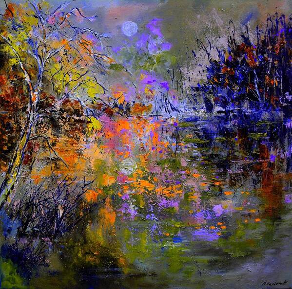 Landscape Art Print featuring the painting Vivien's lake by Pol Ledent