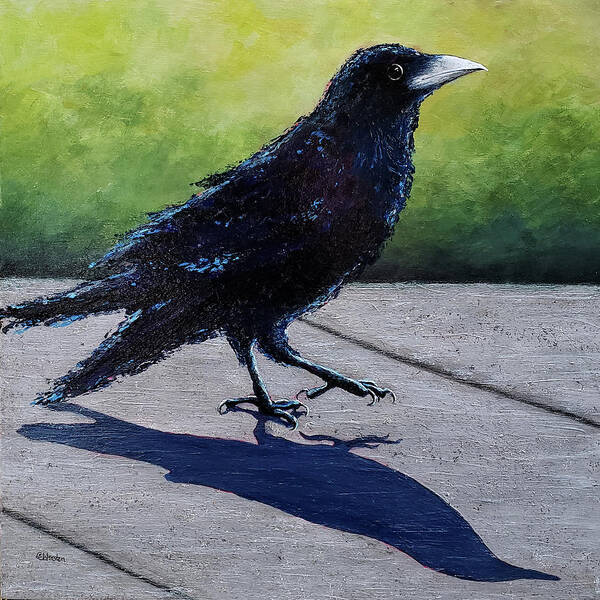 Crow Art Print featuring the painting Walkin' on Sunshine by Cindy Johnston