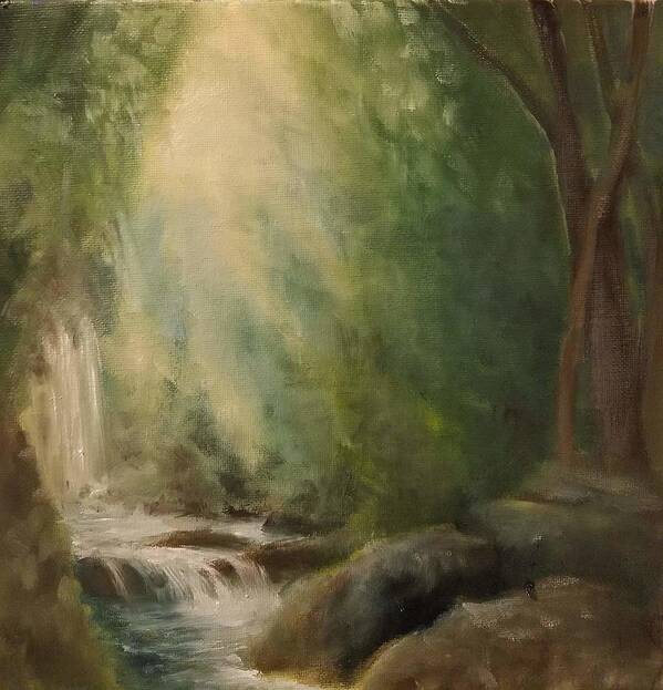  Art Print featuring the painting Waterfall by Caroline Philp