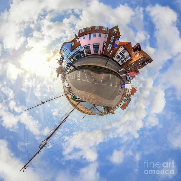 Wells Next The Sea Art Print featuring the photograph Wells Next The Sea in Norfolk mini planet by Simon Bratt