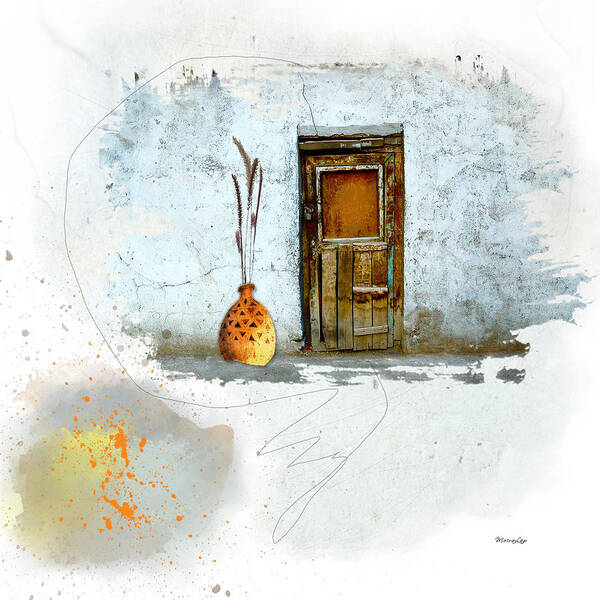 Old Art Print featuring the mixed media What Lies Behind this Locked Door? by Moira Law