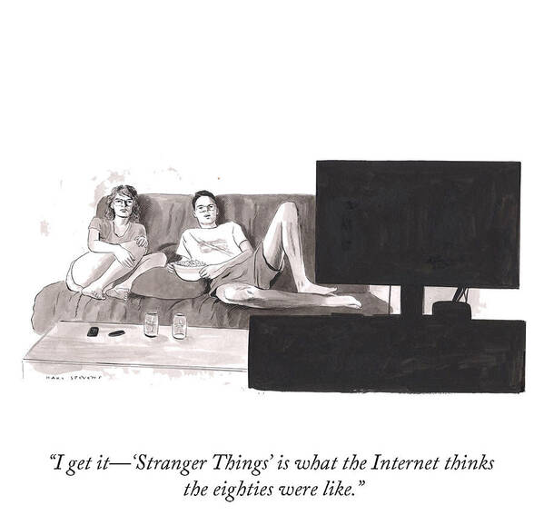 I Get It�'stranger Things' Is What The Internet Thinks The Eighties Were Like. Art Print featuring the drawing What The Internet Thinks The Eighties Was Like by Karl Stevens