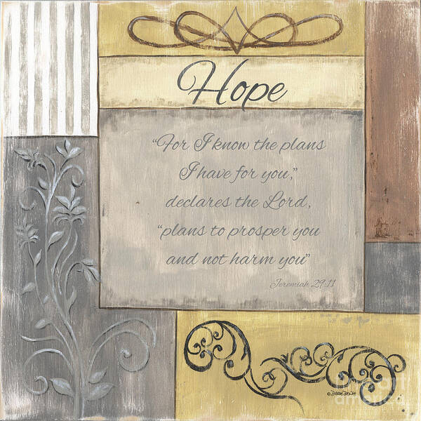 Hope Art Print featuring the painting Words to Live By 2, Hope by Debbie DeWitt