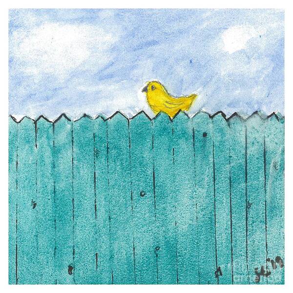 Water Art Print featuring the painting Yellow Bird by Loretta Coca