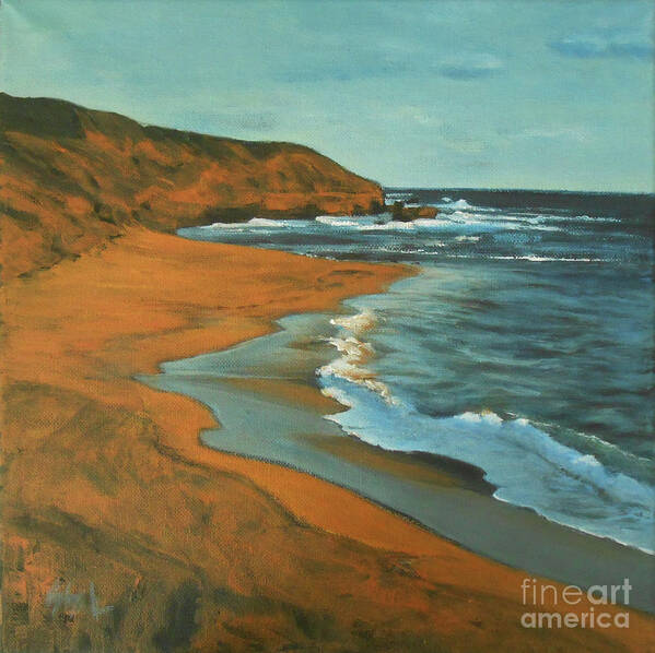Yellow Sand Beach Art Print featuring the painting Yellow Sand Beach by Jane See