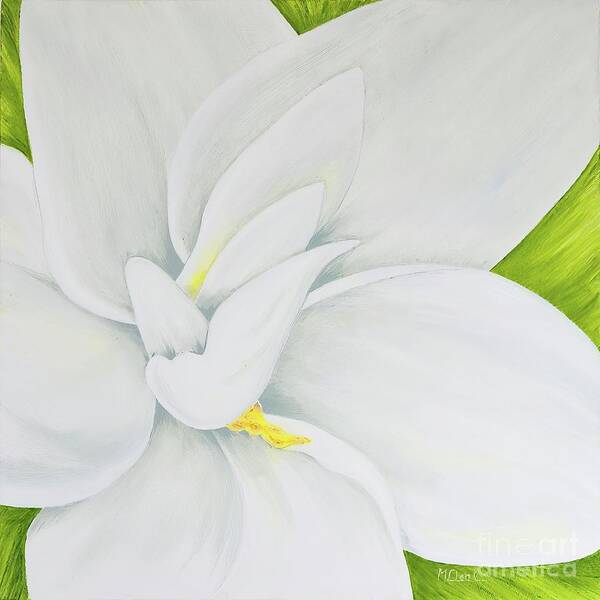 Gardenia Art Print featuring the painting Young Gardenia by Mary Deal