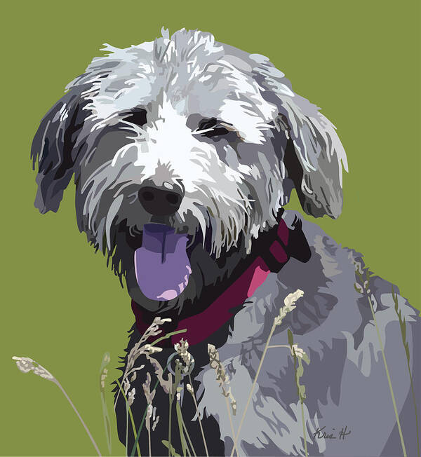 Labradoodle Art Print featuring the digital art Prairie Dog by Kris Hackleman
