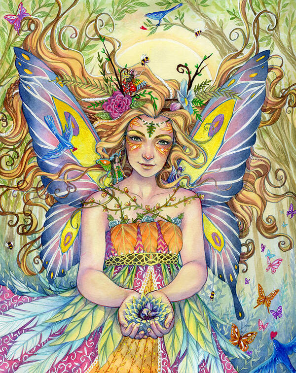 Fairy Art Print featuring the painting Danielle by Sara Burrier