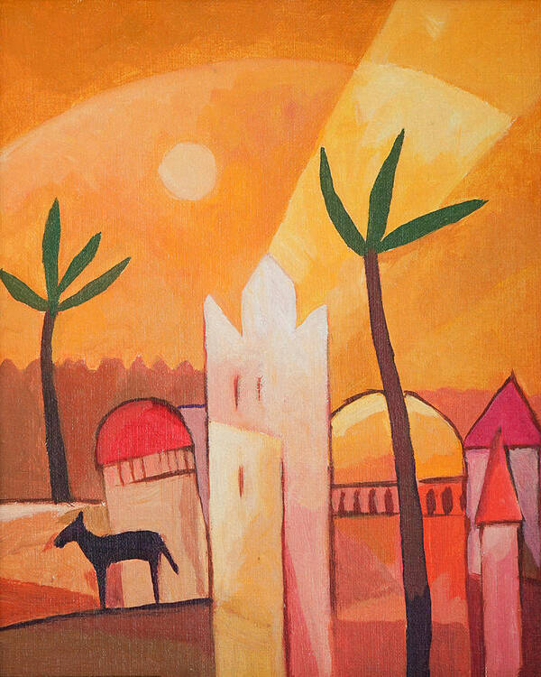 Fairytale Village Art Print featuring the painting Fairytale Village by Lutz Baar