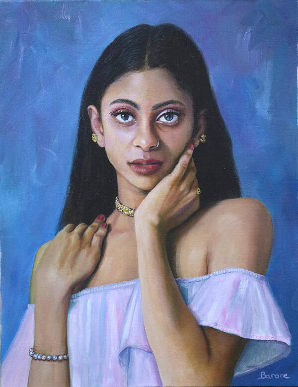 Portrait Painting Art Print featuring the painting Portrait of Alana by Richard Barone