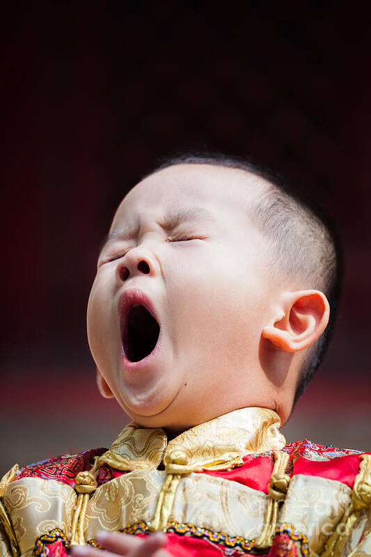 Beijing Art Print featuring the photograph Funny chinese child yawning by Matteo Colombo