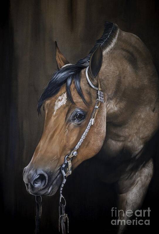 Equine Drawing Art Print featuring the pastel Roanie by Joni Beinborn
