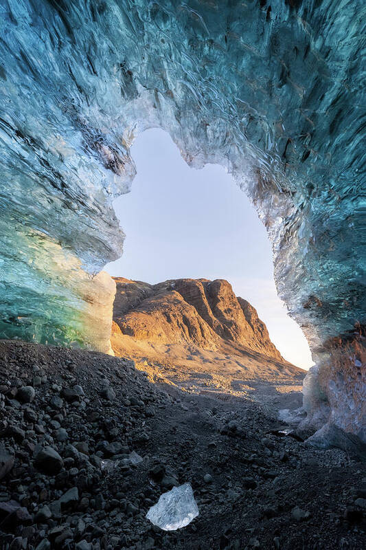 Gate Art Print featuring the photograph Gate to the Ice Cave by Erika Valkovicova