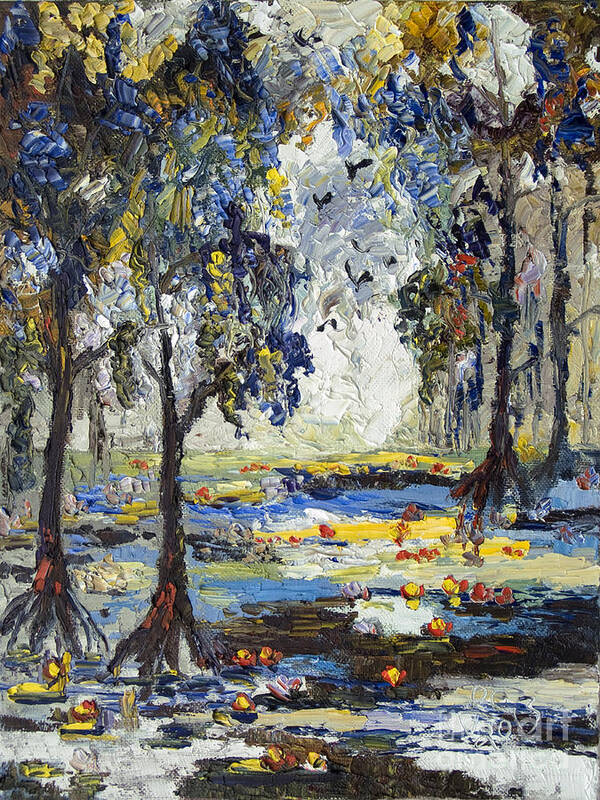 Landscape Art Print featuring the painting 9 AM In The Okefenokee Georgia by Ginette Callaway