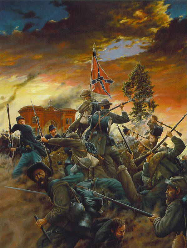 Battle Art Print featuring the painting Gettysburg by Dan Nance