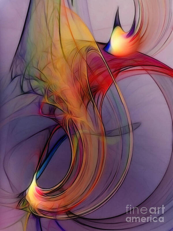 Abstract Art Print featuring the digital art Joyful Leap-Abstract Art by Karin Kuhlmann