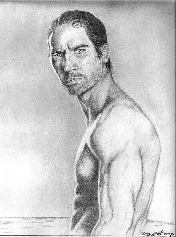 Actor Art Print featuring the drawing Paul Walker by Roland Benipayo