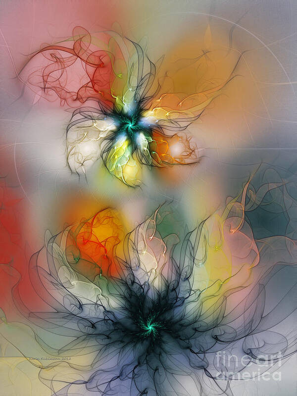 Abstract Art Print featuring the digital art The Lightness of Being-Abstract Art by Karin Kuhlmann
