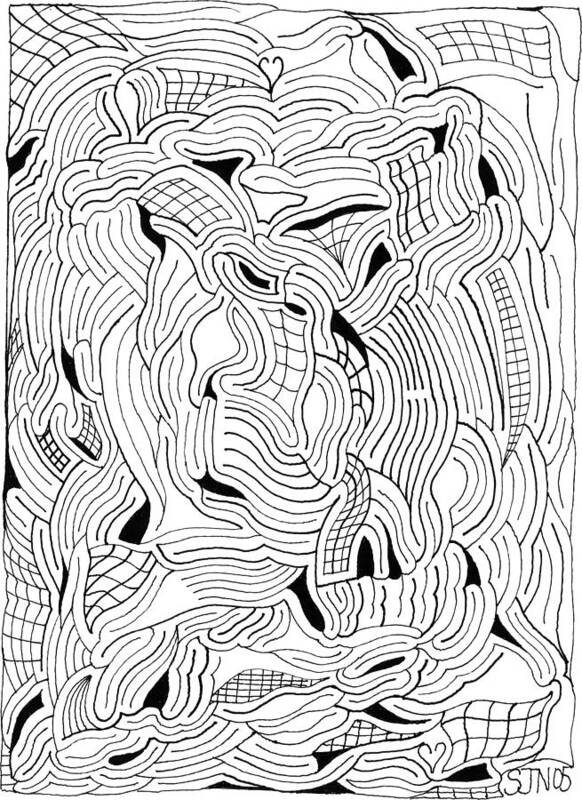 Mazes Art Print featuring the drawing Currents by Steven Natanson