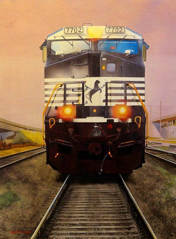 Watercolor Art Print featuring the painting One Track Mind by Robert W Cook