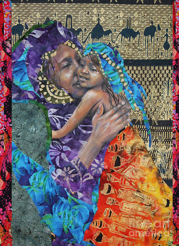 Portrait Art Print featuring the mixed media The Mother Line-Teaching Our Daughters Well by Gary Williams