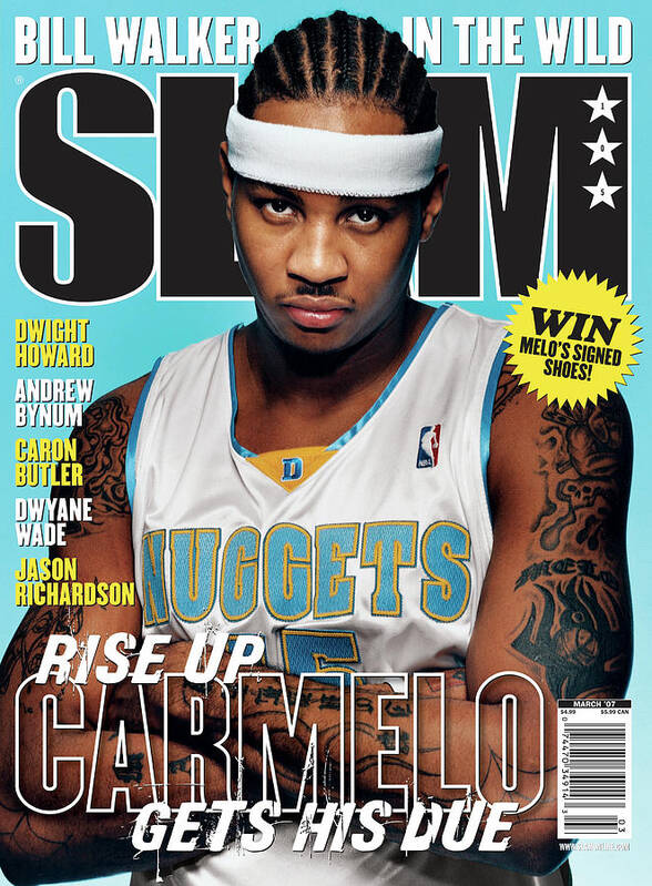 Carmelo Anthony Art Print featuring the photograph Carmelo Gets His Due SLAM Cover by Clay Patrick McBride