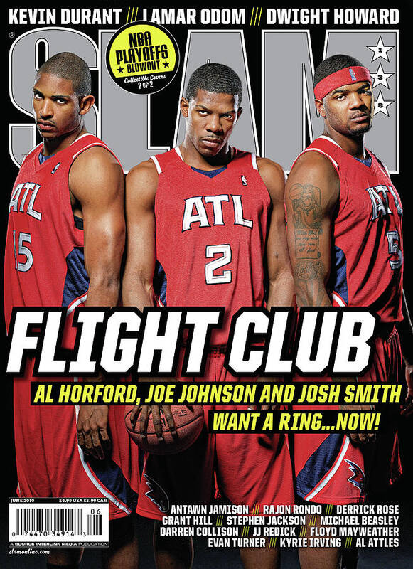 Al Horford Art Print featuring the photograph Flight Club: Al Horford, Joe Johnson and Josh Smith want a ring now! SLAM Cover by Atiba Jefferson