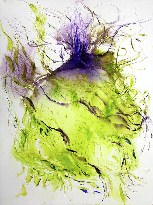  Art Print featuring the painting 'Leaf green bright clear violet ultramarine' by Petra Rau