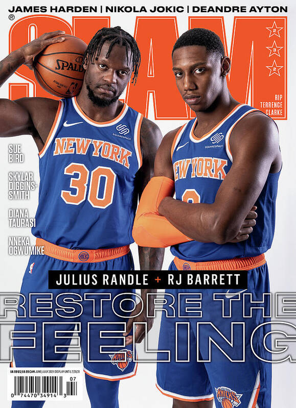 Julius Randle Art Print featuring the photograph Julius Randle and RJ Barrett Restore the Feeling SLAM Cover by Getty Images