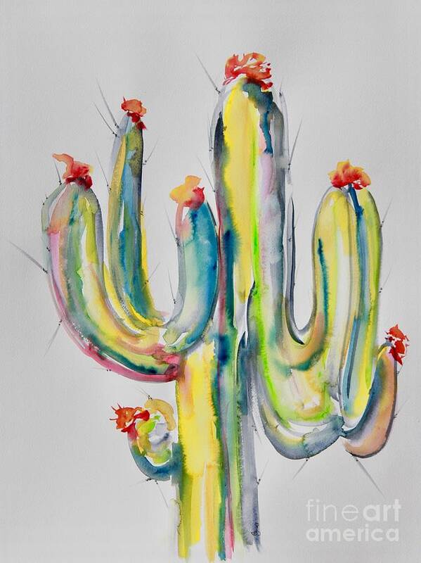 Cacti Art Print featuring the painting Just Being Bold by Carrie Godwin