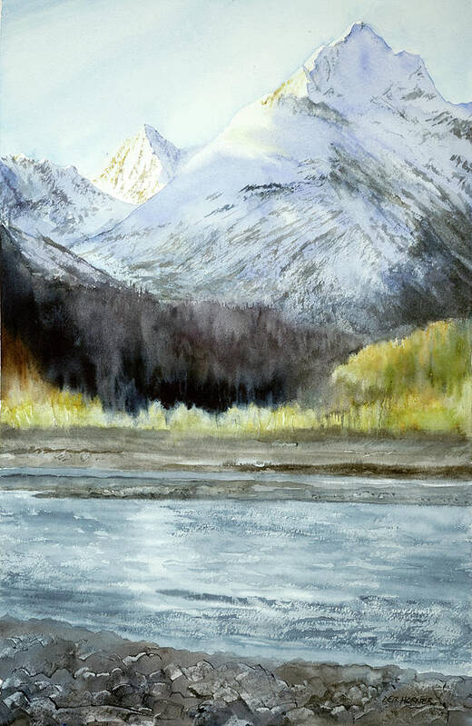 Valdez Art Print featuring the painting Dawn on Heidi by Deborah Horner