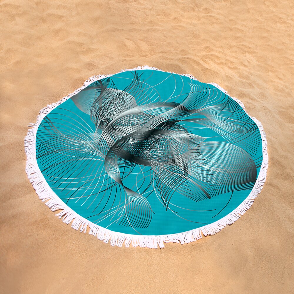 Abstract Fish Round Beach Towel for Sale by Marina Usmanskaya