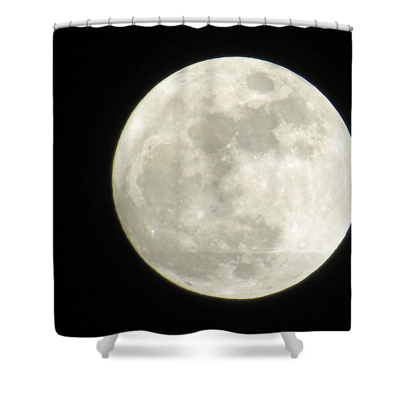Space Shower Curtain featuring the photograph A Winter'sFullmoon over GA by Aaron Martens